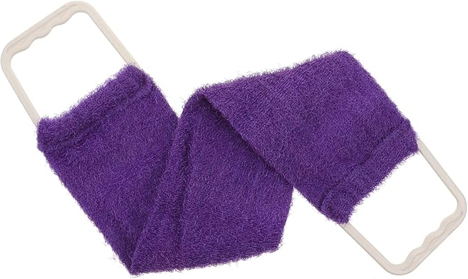 Double Sided Natural Bath Scrubber with Strong Exfoliating Pull Strap for Men and Women Deep Cleansing Massage Towel for Back Spa Shower Belt Random Solid Color Random Color