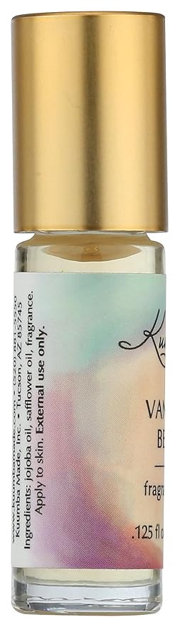 Kuumba Made Vanilla Bean Fragrance Oil, Long-Lasting Small-Batch Perfume Roller, Vegan, Alcohol-Free, .125 Fl Oz