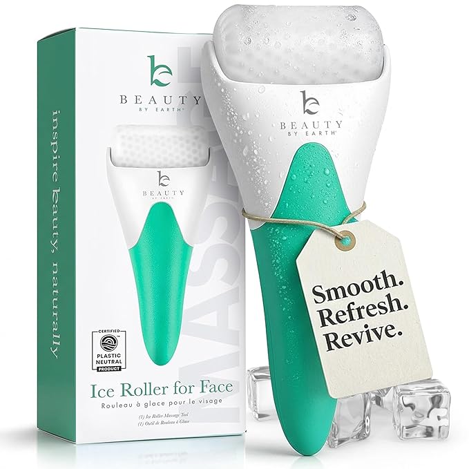 Ice Roller for Face - Smoothes Fine Lines & Wrinkles, Face & Eye Roller for Puffy Eyes, Skin Care Massager, Beauty Gift That Helps Relieve Migraines, Facial & Spa Gifts for Women
