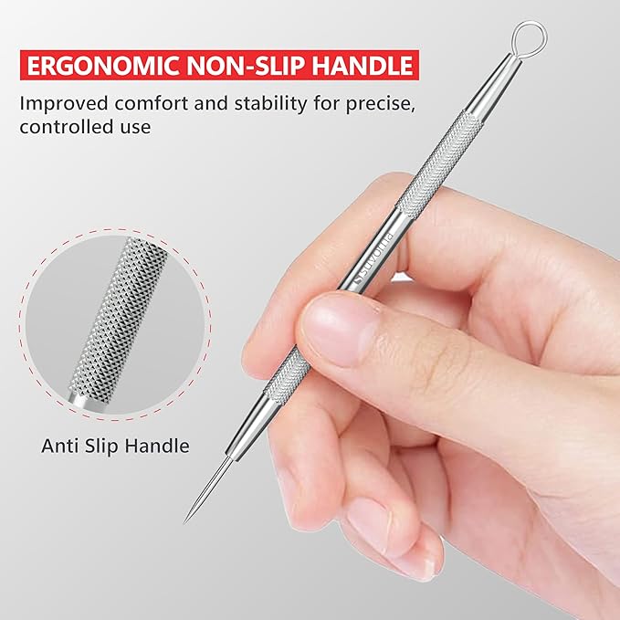 Suvorna Skinpal milia Remover Tool, Pimple Popper, Extractor for Pimple, Blackhead, Whitehead, Comedone, Acne, Zit, Blemish, Cyst, Spot, Lancet Needle for face Popping, Lancet for Facial Extraction.