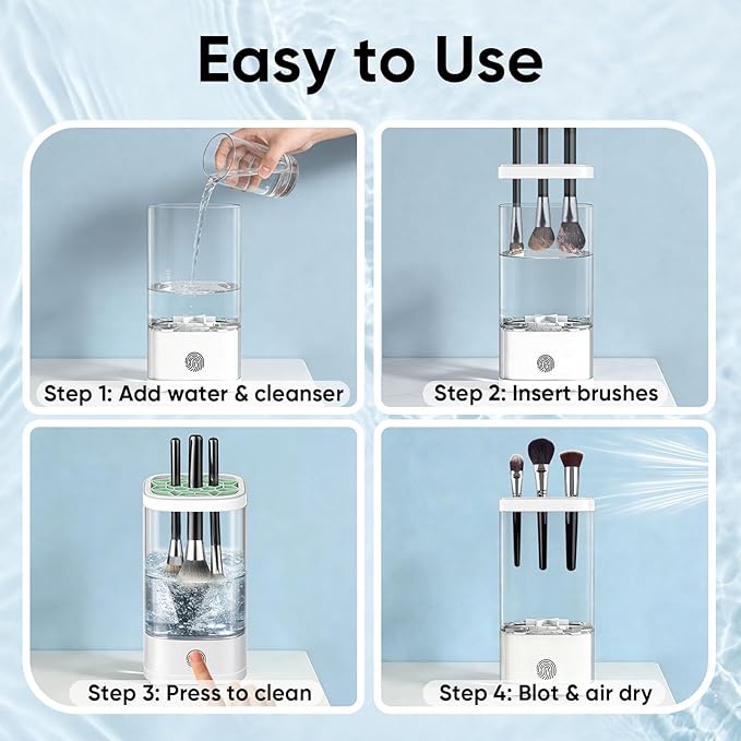 Electric Makeup Brush Cleaner Machine – 7000 RPM Deep Clean for All Make up Brush Types, Automatic Beauty Tool for Home & Travel, Ideal Gift for Women Wife Girlfriends