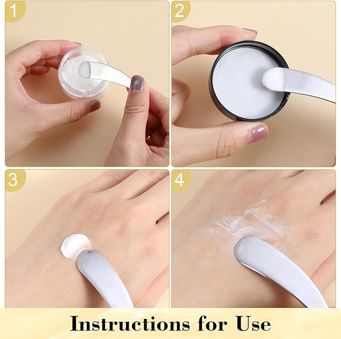 6PCS Mini Metal Face Mask Spatula, Stainless Steel Skincare Spatula, Reusable Cosmetic Spatulas for Blending and Sampling Plant Masks, Skin Care Creams, Eye Cream, Essences (2 Styles)