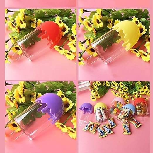 12 Packs Cute Ice Cream Shape Plastic False Eyelashes Packaging Case Empty Eyelash Storage Box Candy Container with Trays Mink Lashes Box Holder Travel Cosmetic Case for Women Girls,Pink …