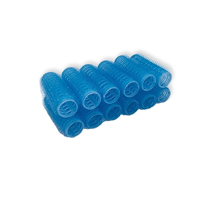 12PCS Roller Hair Curlers For Medium Short Hair,Heatless Roller Hair Curler For Bangs,Create Natural Curly Hairstyle bule (Light-blue)