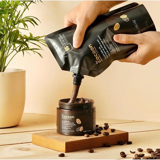 COCOON DAKLAK COFFEE BODY POLISH 600ML - Cà Phê Đắk Lắk Làm Sạch Da Chết Cơ Thể