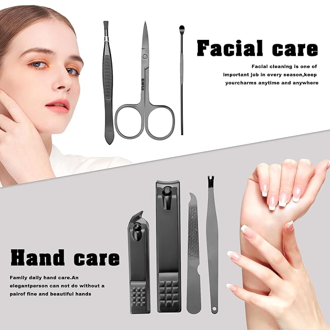 NZKNP Manicure Set Gifts for Men Christmas Stocking Stuffers Gifts for Dad Husband Teen Boys Grooming Tools Kit Santa Claus Xmas Under 10 Dollars Womens Gift