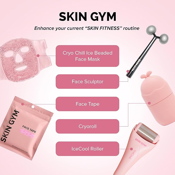 SKIN GYM CryoChill Ice Beaded Face Mask – Reusable Cooling Cryo for Puffiness & Headache Relief, Gel Bead Ice Mask for Face, Depuffing Cold for Skincare