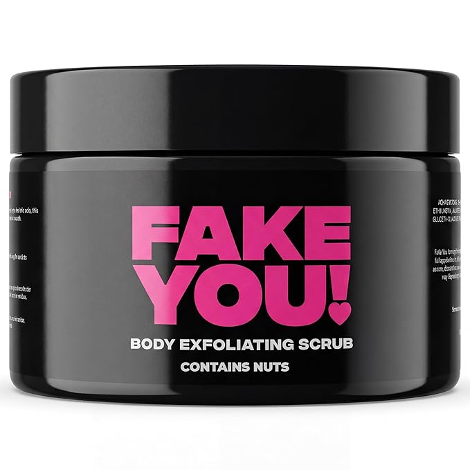 Fake You! Exfoliating Body Scrub – Revitalising Skin Exfoliator for Silky Smooth Skin – Preps for Tanning and Hydration – Body Scrub Exfoliator for Women and Men – 200ml