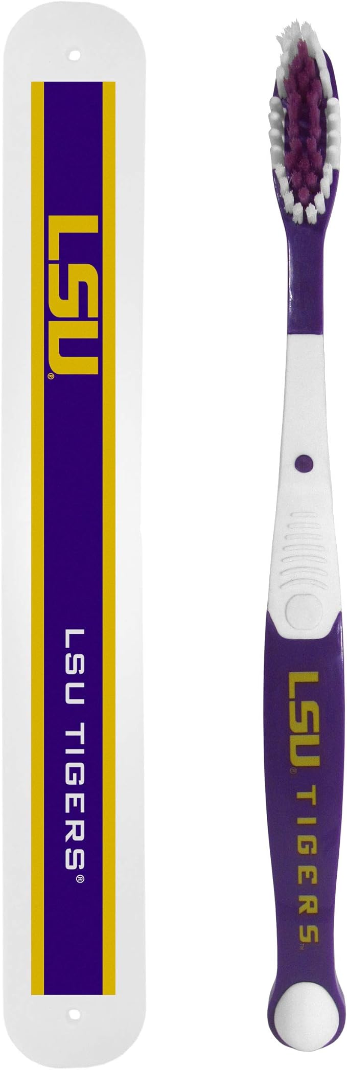 Siskiyou Sports NCAA LSU Tigers Unisex Travel Set Toothbrush and Travel Case, White, One Size