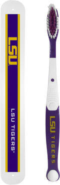 Siskiyou Sports NCAA LSU Tigers Unisex Travel Set Toothbrush and Travel Case, White, One Size