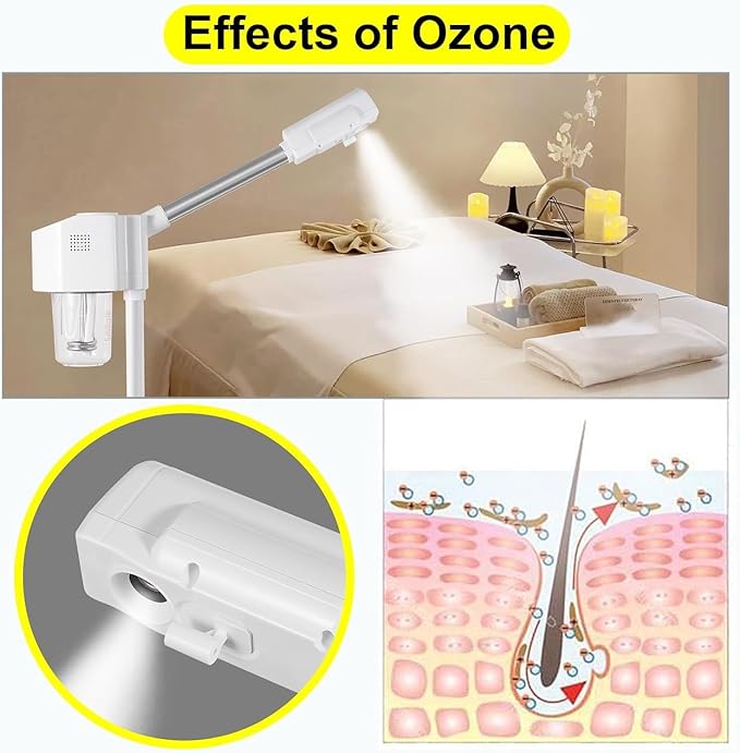 Professional Facial Steamer, Hot Mist Spray with Ozone, Vaporizador Face Steamer for Esthetician, Face Steam Machine