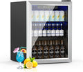 Stopasd Beverage Refrigerator Cooler, 1.6 Cu.Ft/70 Can Drink Fridge with Adjustable Shelves for Soda Wine Beer, Quiet Undercounter Small Fridge for Home/Office/Bar/Garage(37-61 ℉), Sliver