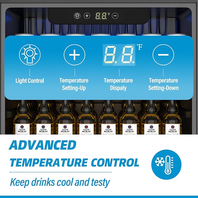 Beverage Refrigerator and Cooler, 76 Can/1.7 Cu Ft Mini Fridge with Glass Door, Adjustable Shelves for Soda,Beer,Wine, Free Standing Small Refrigerator, Digital Display, for Home, Bar, Office