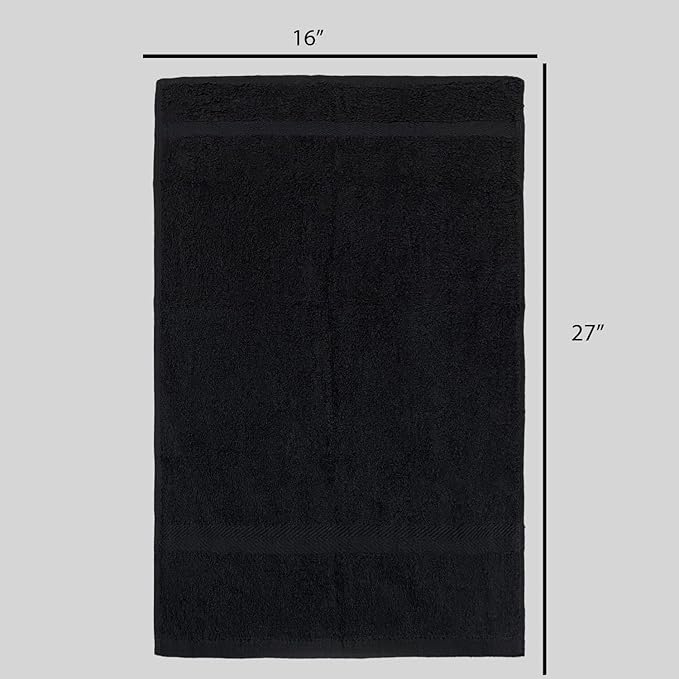 Spa Towels for Facials - Salon Towels Hand Towels Bulk Facial Towels for Estheticians Soft Toallas para Salon De Belleza 16 x 27 Inches Pack of 12 (Black)