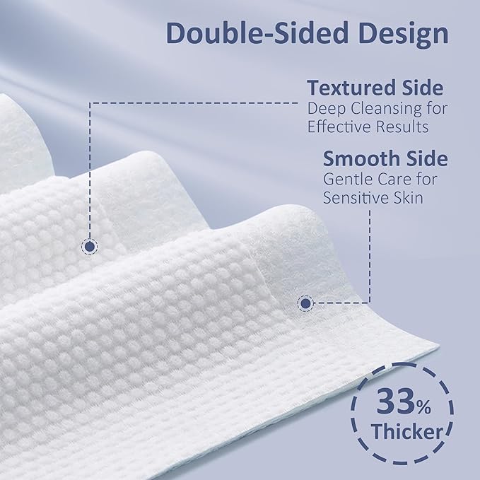 Ourmed Life Face Towels - Versatile Disposable Biodegradable Cloths for Sensitive Skin | Lint-Free Facial Towel for Cleansing, Skincare, Makeup Removal & Dry Wipes, 480 Count