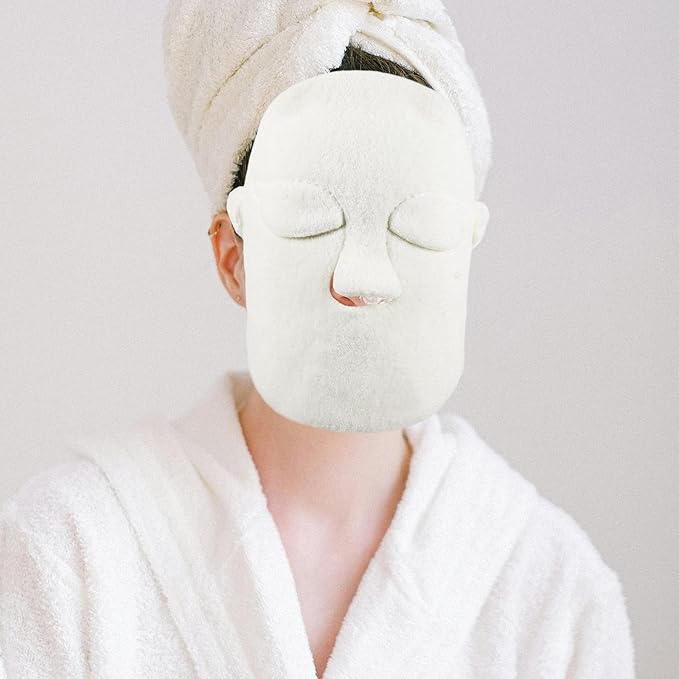 jojofuny Thickened Reusable Facial Beauty Towel Mask Double-Layer Hot Cold Compress Face Towel with Drawstring for Skincare and Facial Steamer Use