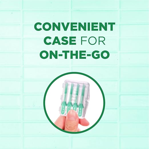 GUM Soft-Picks Comfort Flex, Mint, Dental Picks for Teeth Cleaning Health, Disposable Interdental Brushes with Convenient Carry Case, Dentist Recommended, 80 Count (Pack of 4) 320 Total