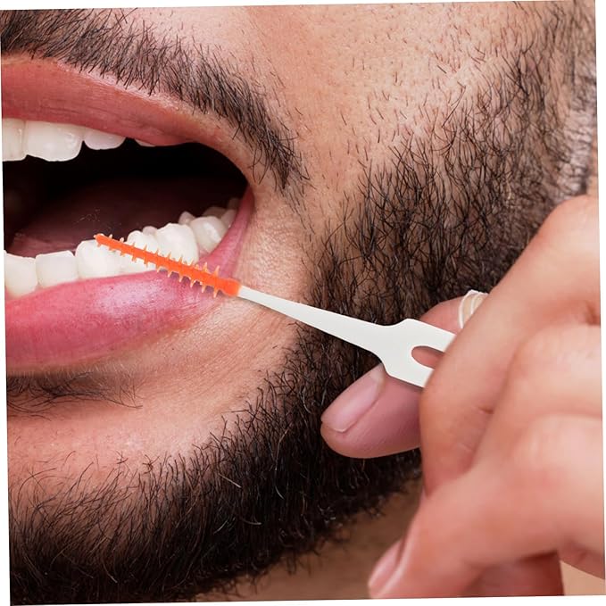 Interdental Brush Set 80pcs Portable Dispenser Flexible Gum Massager for Effective Oral Care for Teeth Gaps and Use