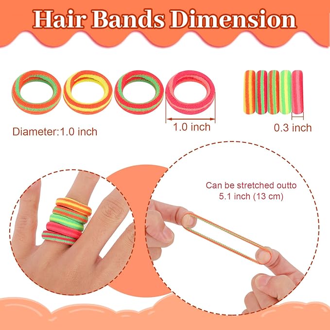 200 Pack Hair Ties BEoffer Baby Toddlers Girls Elastics Hair Bands No Damage Multicolor Colorful Small Rubber Bands Ponytail Pigtails Holders Not Harm to Hair (Colorful Stripes)
