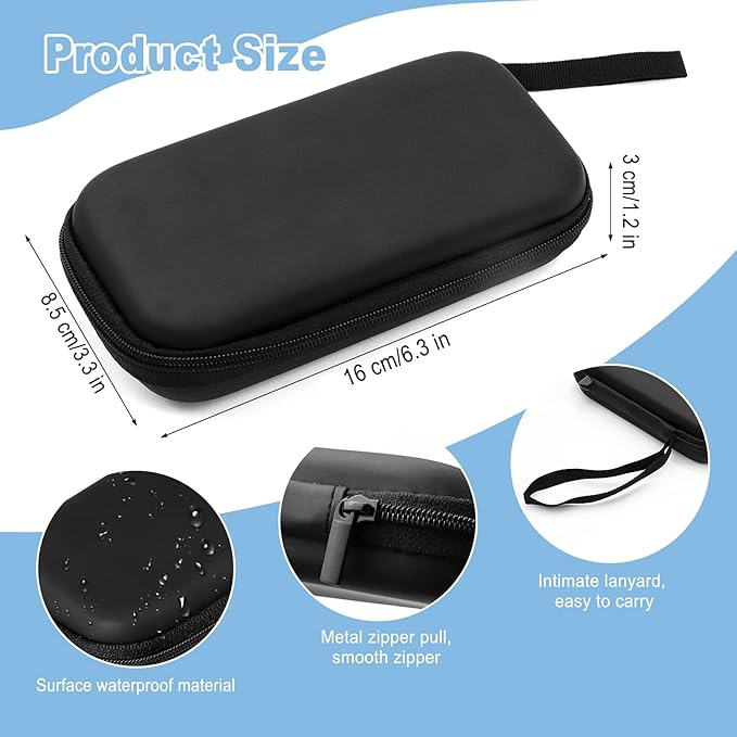 Tuciyke Tampon Storage Bag,2 Pack Black Tampon Holder Bag with Zipper 6.3x3.3x1.2 inches Small Pouch for Feminine Products Portable Period Bags for Women,Ladies