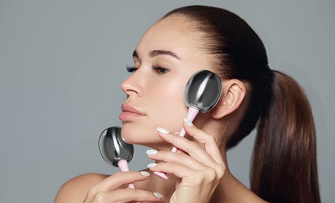 Facial Roller Unbreakable Stainless Steel Cryo Globes Magic Cooling Beauty Facial Sticks for Face, Neck & Body Cryo Sticks Cold Roller for face Puffiness Wrinkles
