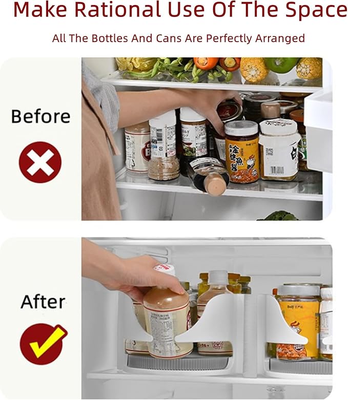 Refrigerator Lazy Susan Turntable, 360°Rotate Fridge Turntable Organizer,Organization & Storage Rotating Shelves for Pantry Kitchen Cabinet Dining Table Counter top Vanity (1)
