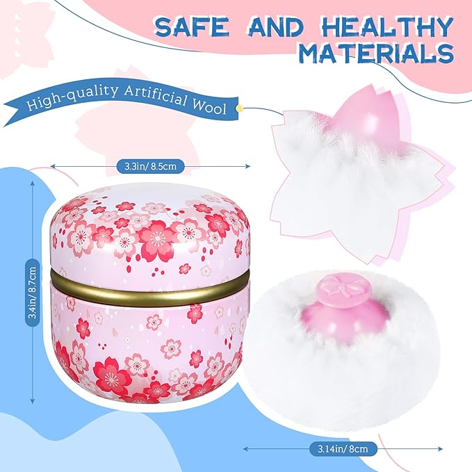 Zopeal Powder Case Puff Kit Powder Puff Case for Body Cosmetic Container Dusting Soft for Baby and Women Travel Home Face Body Box(4 Pcs)