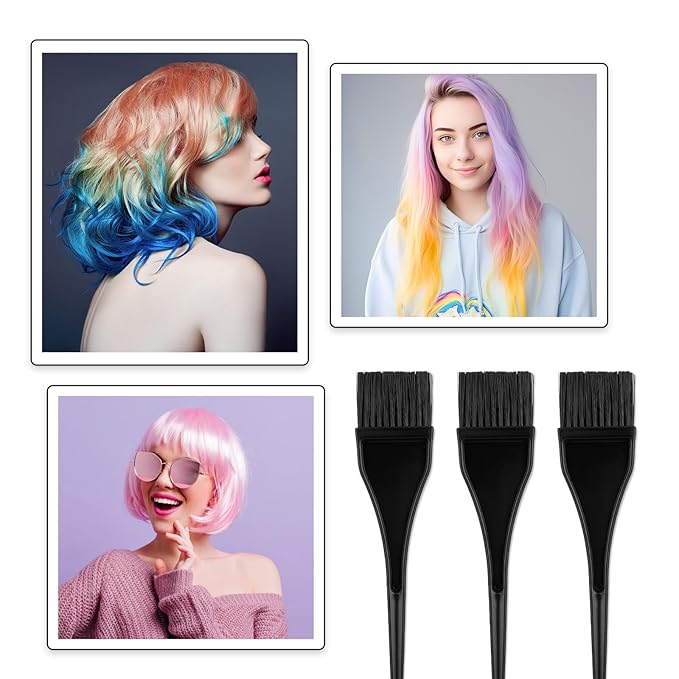 Hair Dye Brush, 3 Pcs Hair Color Brush, Color Brushes for Hairstylist, HairColor Applicator Brush-Set for Salon Use Home DIY Dyeing