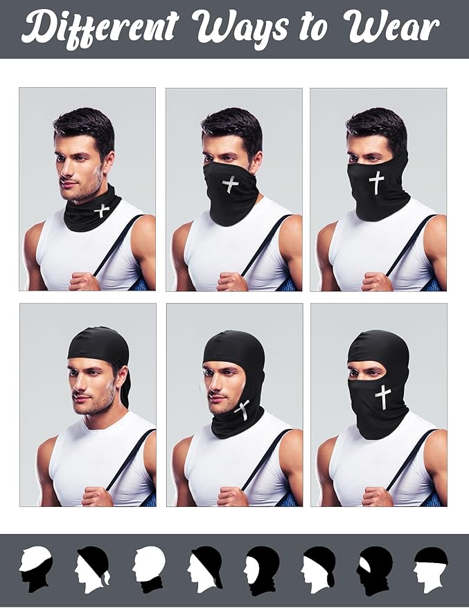 SATINIOR 9 Pack Ski Mask for Men Balaclava Full Face Shiesty Mask Breathable Summer Windproof Hood for Motorcycle Snowboard