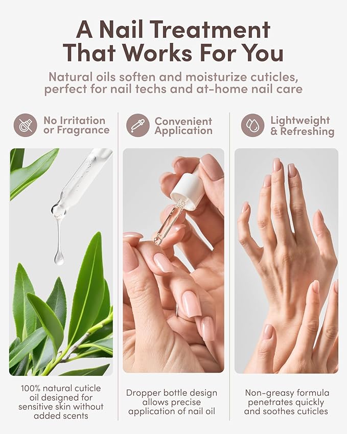ella+mila Fragrance-Free Cuticle Oil with Pure Tsubaki & Argan - 100% Natural Nail & Cuticle Treatment - Vegan - 2.3 fl oz