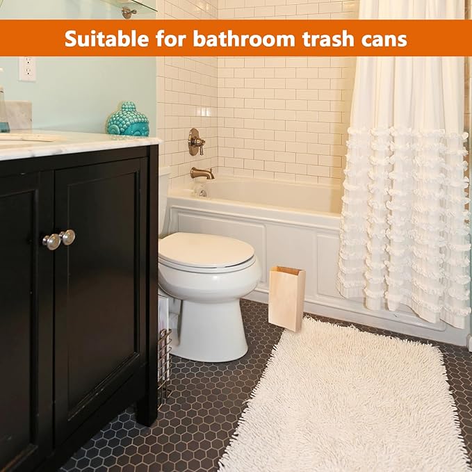 100 PCS Wax Paper Bags, Brown Lawn & Bathroom Tampon Disposal Bags, 7.5 x 10 Inch, Mini, Suitable for Bedroom, Bathroom, Toilet, Living Room