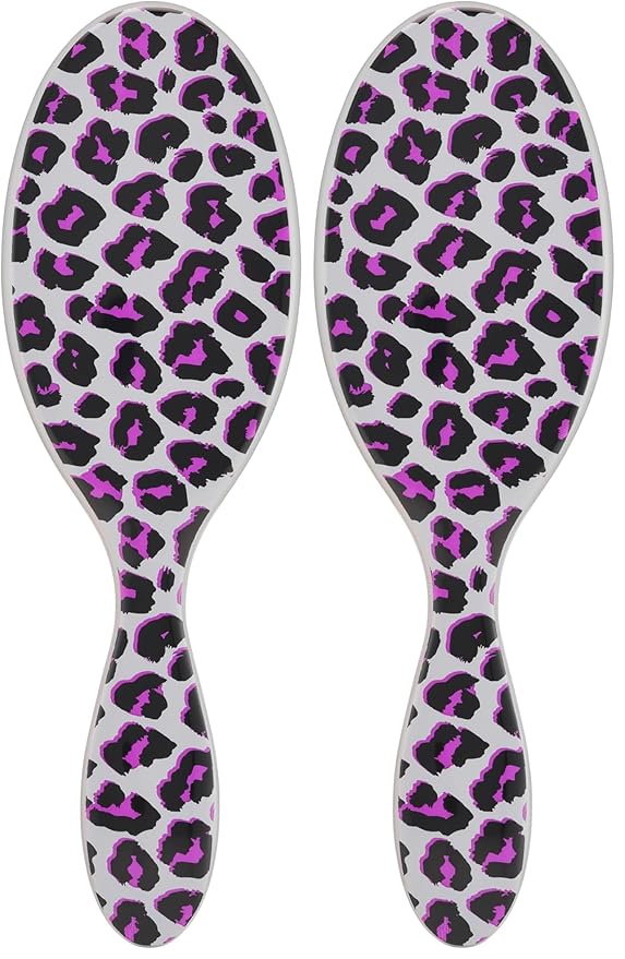Wet Brush Original Detangler Brush - Pink Leopard, Safari - All Hair Types - Ultra-Soft Bristles Glide Through Tangles with Ease - Pain-Free Comb for Men, Women, Boys & Girls (Pack of 2)