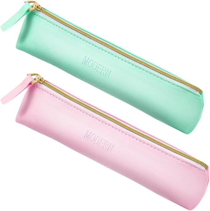2pcs Small Leather Pouch Mini Cosmetic Bag for Purse Small Make Up Bag with Zipper Portable Cosmetic Organizer for Women and Girls