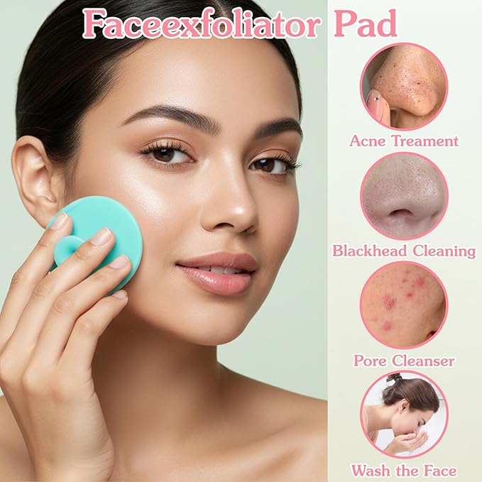 4Pcs Silicone Facial Cleansing Brush Manual Exfoliating Brush Soft Face Wash Scrubber Brushes for Women Men Skin Deep Cleaning Care