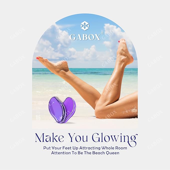 GABOX Nano Glass Pro Foot File - Callus Remover for Feet - Heel Foot Scrubber Dead Skin Exfoliator - Pedicure SPA Tool for Women & Men - Removedor de Callos en Los Pies - Crystal Purple