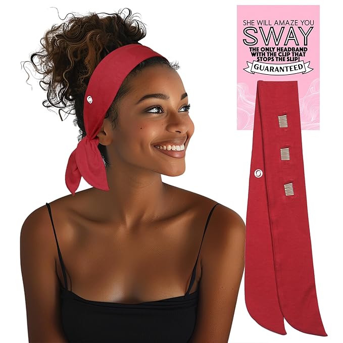 SWAY Short Stretch Non-Slip Headband for Women – Moisture-Wicking, No Headaches, Stays Put for Workouts, Gym, Yoga, Running and Nurse