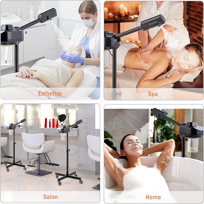 OmySalon Professional Facial Steamer for Esthetician Spa Home Salon, face Steamer for Facial deep Cleaning Skincare, Esthetician Steamer for hot Mist steam,Skin Care Machine for Spray moisturizing