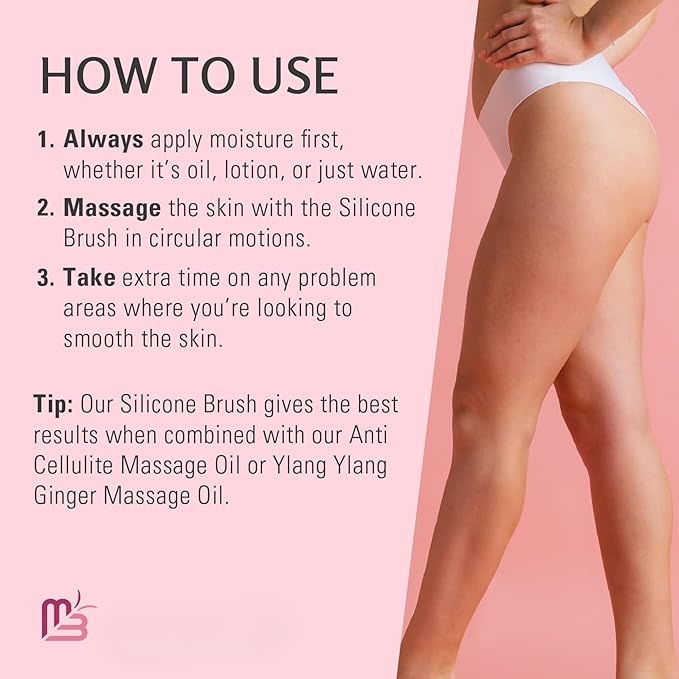 Cellulite Massager Brush, Anti-Cellulite Silicone Body Scrubber for Skin Smoothing, Toning, and Firming, Handheld Exfoliator for Scalp and Muscles by M3