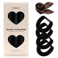 Heatless Hair Curler Set – 4PCS Velvet Overnight Blowout Rods for Heatless Curls, Jumbo Flexible Curling Rods to Sleep In, No Heat Curling Tools for Natural Waves and Curls Black