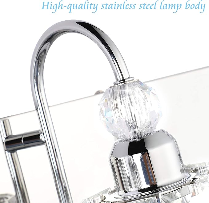 Ralbay Modern Bathroom Vanity Light - 2-Light Crystal Wall Fixture for Bathroom