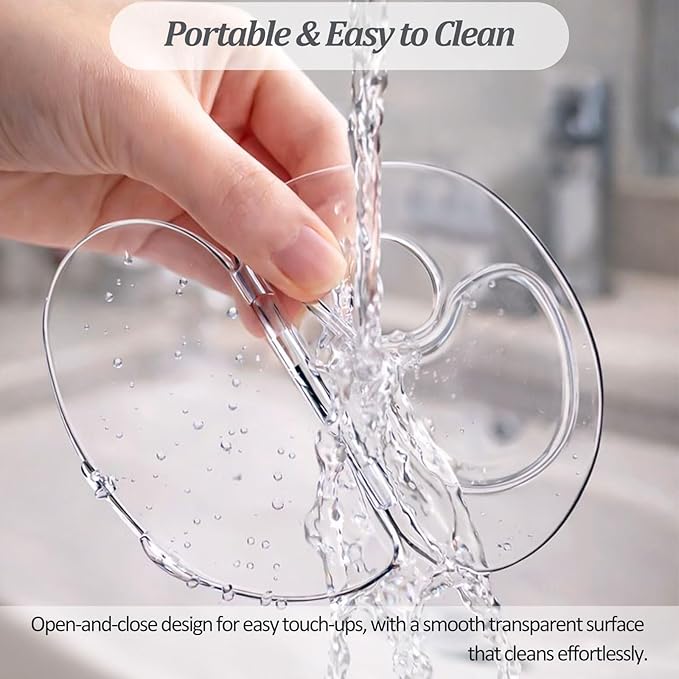 2 PCS Transparent Acrylic Makeup Mixing Palette with Sealed Storage – Liquid Foundation Holder, Nail & Pigment Blending Board