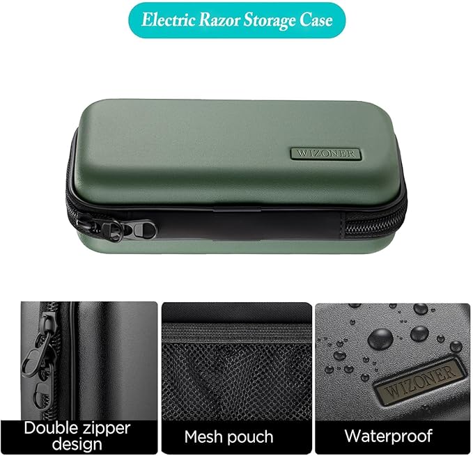 Trimmer Case, Razor Storage Bag Shaver Travel Hard EVA Storage box for Electric Trimmer and Accessories - Case Only (Green)