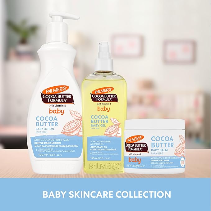 Palmer's Cocoa Butter Formula Gentle Baby Oil, 5.1 fl oz, Nourishing for Delicate Skin, Vitamin E Baby Essentials