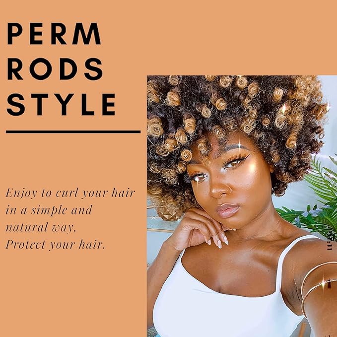 Perm Rods Large Hair Rollers for Natural Long Short Hair Styling Tool Hair Curlers Dark Orange Color