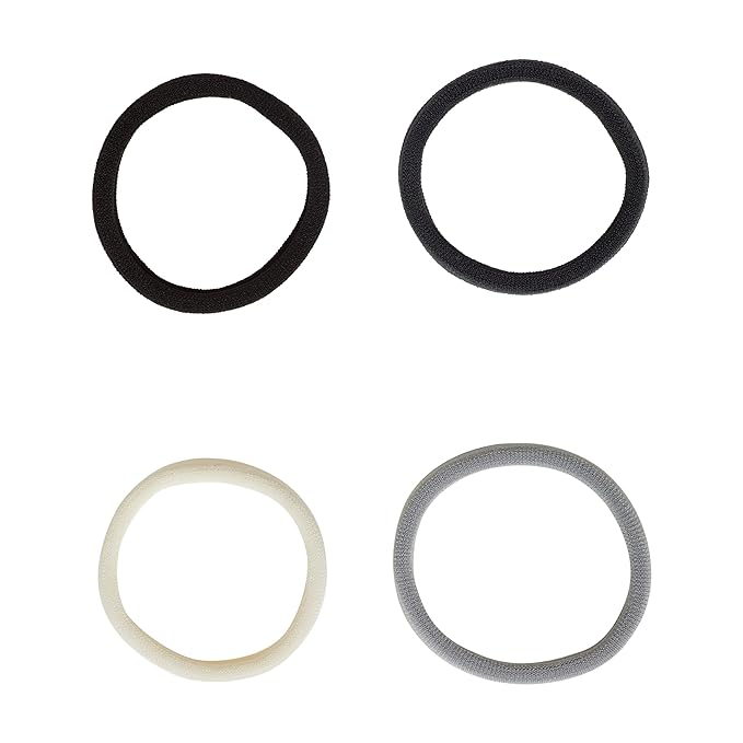 Goody Ouchless Sweater Hair Ties, 8 Ct Neutral Tones, Gentle, Secure & Damage-Free Elastic Bands for All Occasions, No Snag or Pull Styling Accessories for Women & Men, For Thick Hair