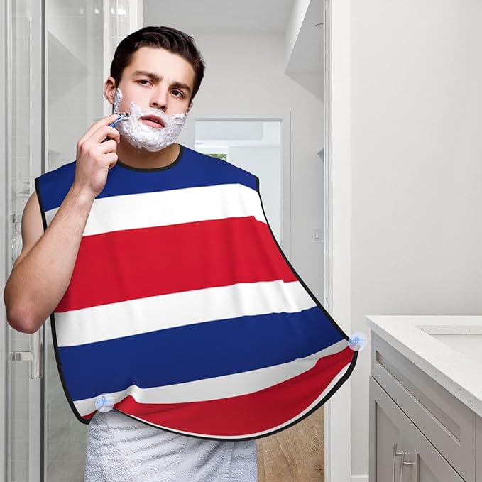 Flag Of Georgia Print Beard Bib Shaving Apron, Beard Hair Trimming Cape Gift For Dad