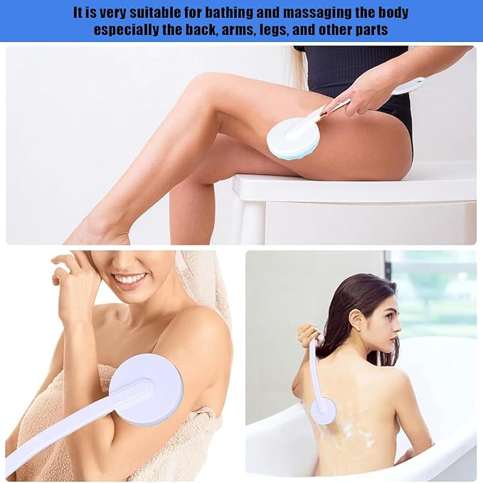 Body Scrubber for Shower, Body Bath Massage,17 in Lengthen Long Handle Body Brush, Massage Can Produce Rich Foam, Long Handle Back Scrubber for Women&Men