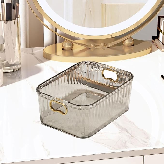 Acrylic Makeup Storage Bin Jewelry Organizer Storage Container Lightweight Multipurpose Portable for Pantry Laundry Accessory, Clear