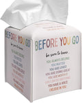 Grace Yonks Cute Motivational Tissue Box Cover Square, Cube Case for Facial Tissues, 5.2" PU Leather(076)