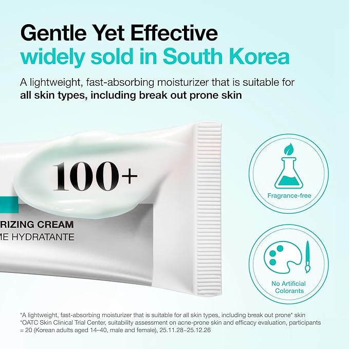 Anua PDRN Hyaluronic Acid 100 Moisturizing Cream, Lightweight, Non-Greasy Hydrating Face Moisturizer with Salmon DNA for Glass Skin, Korean Skincare (2.02 fl oz)